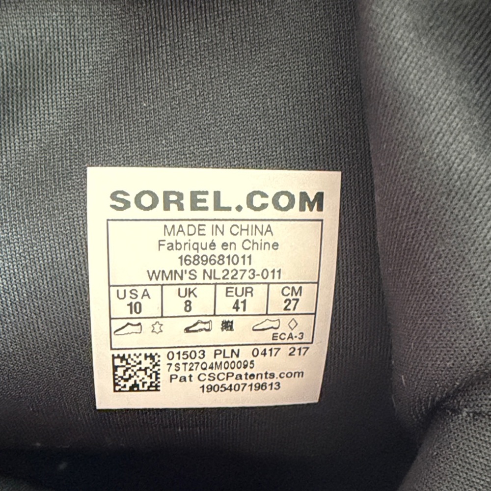 Women's Sorel Conquest Carly 2, Black and Tan Winter Boots - Picture 10 of 11